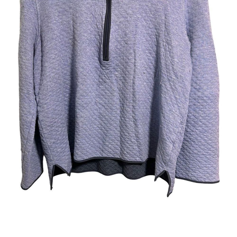 J. Jill Fit Womens Sz L Blue Half Zip Quilted Pullover Sweater Cotton Blend - Picture 3 of 7